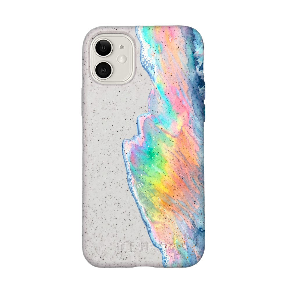 iPhone 11 Case - Rainbow Wave White - "WaveOfPride" - sustainable