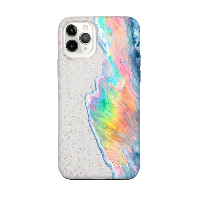 iPhone 11 pro Hülle - Regenbogen Welle weiß - "WaveOfPride" - nachhaltig