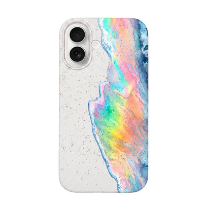 iPhone 17 Hülle - Regenbogen Welle weiß - "WaveOfPride" - nachhaltig