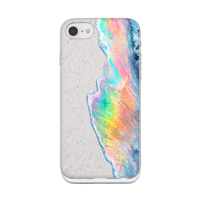 iPhone SE/7/8 Case - Rainbow Wave White - "WaveOfPride" - sustainable