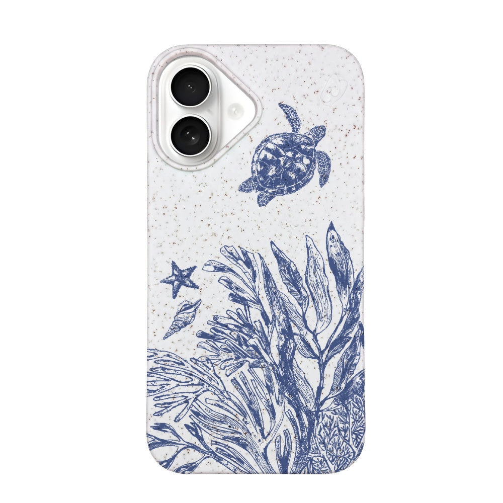iPhone 16 Case - White Turtles - "White Silent Waves" - sustainable