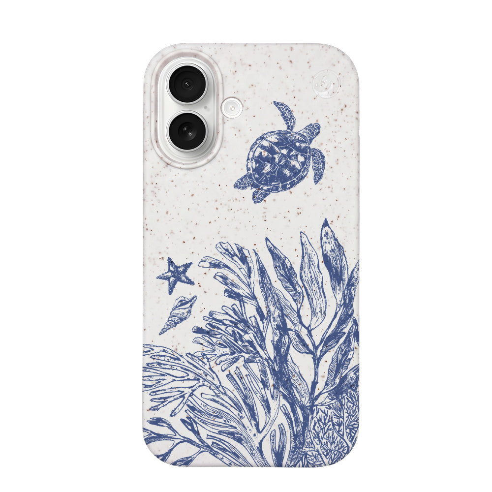 iPhone 17 Case - Turtles white - "White Silent Waves" - sustainable