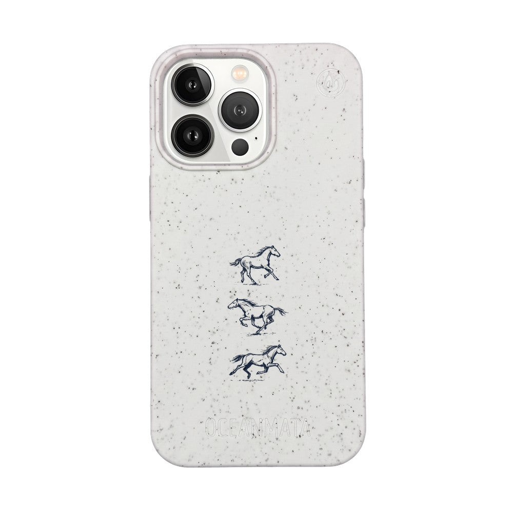 iPhone 13 pro max Hülle - Pferd weiß - "wild" - nachhaltig