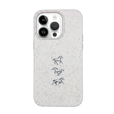 iPhone 14 pro max Hülle - Pferd weiß - "wild" - nachhaltig