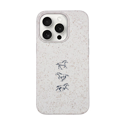 iPhone 15 pro max Hülle - Pferd weiß - "wild" - nachhaltig