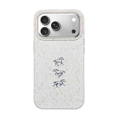 iPhone 18 Pro Max / 17 Pro Max Hülle - Pferd weiß - "wild" - nachhaltig