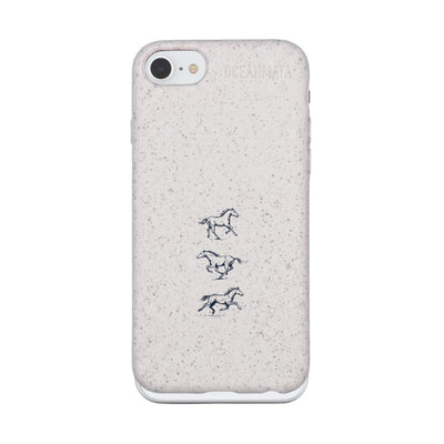 iPhone SE/7/8 Hülle - Pferd weiß - "wild" - nachhaltig