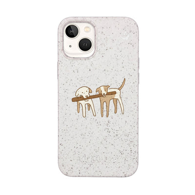 iPhone 13 mini Hülle - Hunde weiß - "Wuff" - nachhaltig