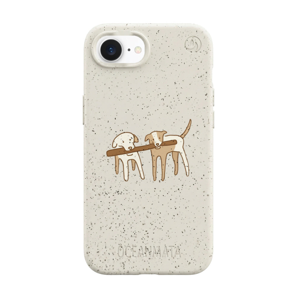 iPhone 16e/17e Case - Dogs white - "Woof" - sustainable