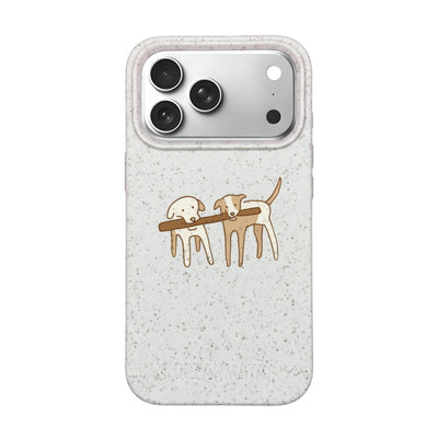 iPhone 18 Pro Max / 17 Pro Max Hülle - Hunde weiß - "Wuff" - nachhaltig